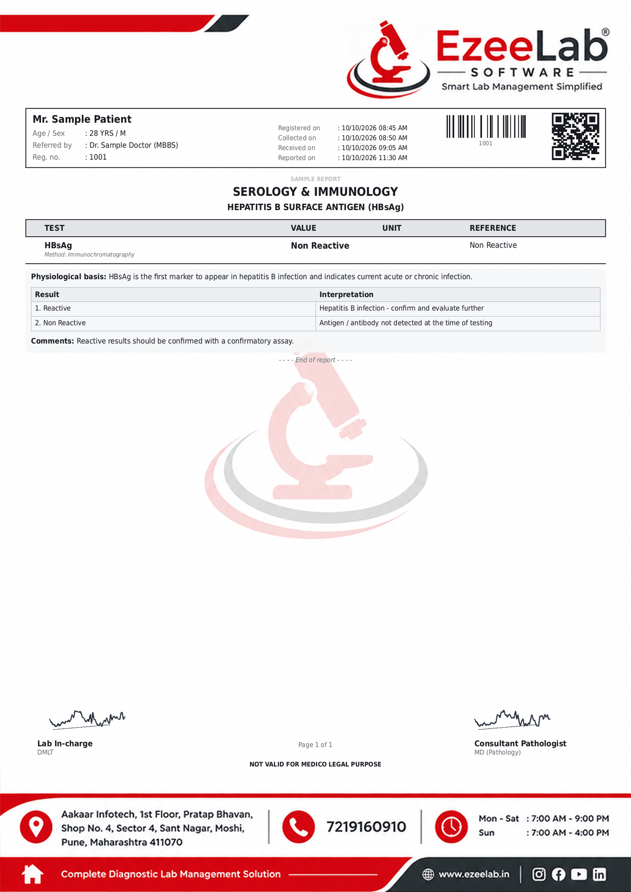 HBsAg Report Format
