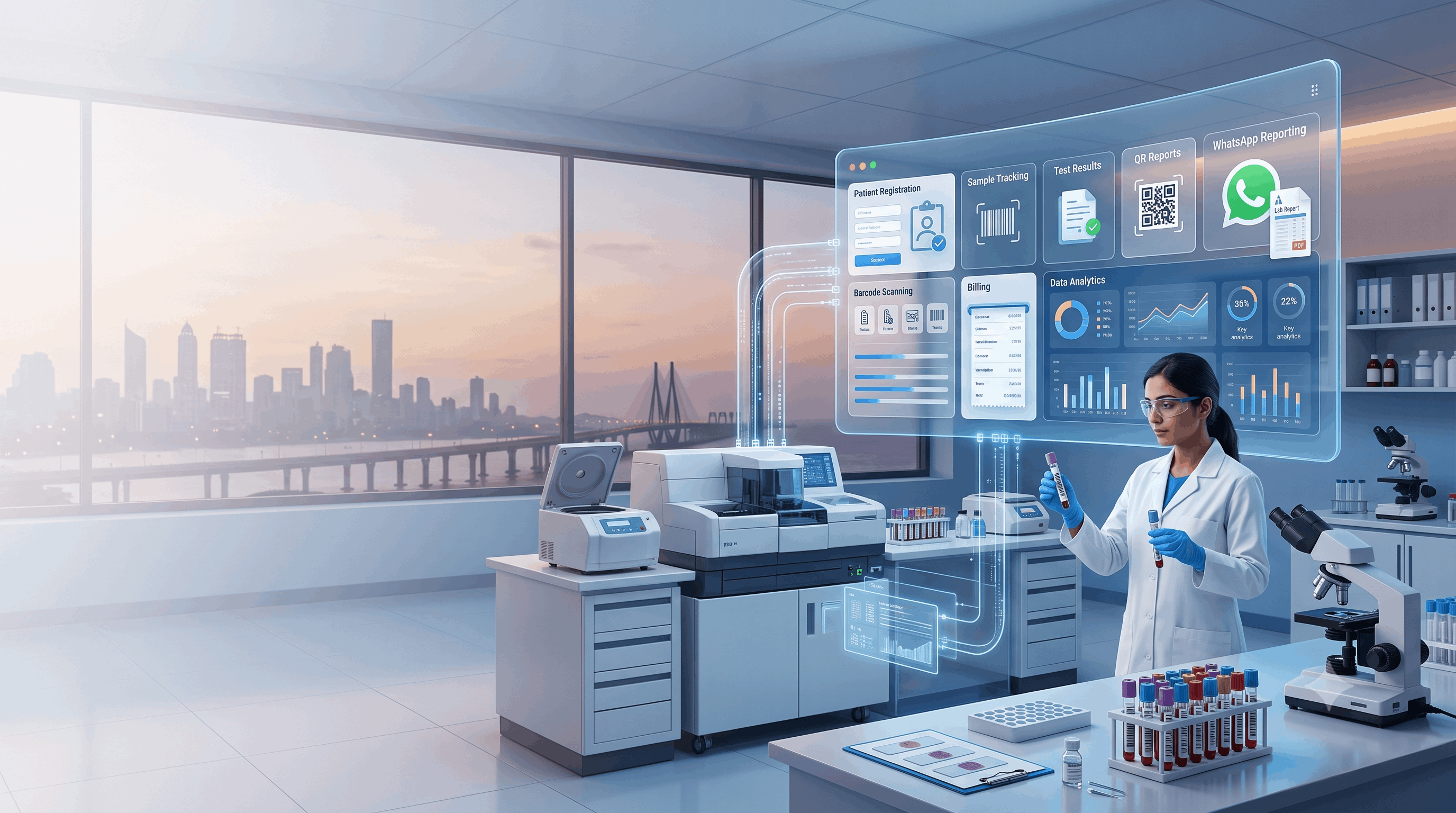 Pathology laboratory software dashboard in Mumbai